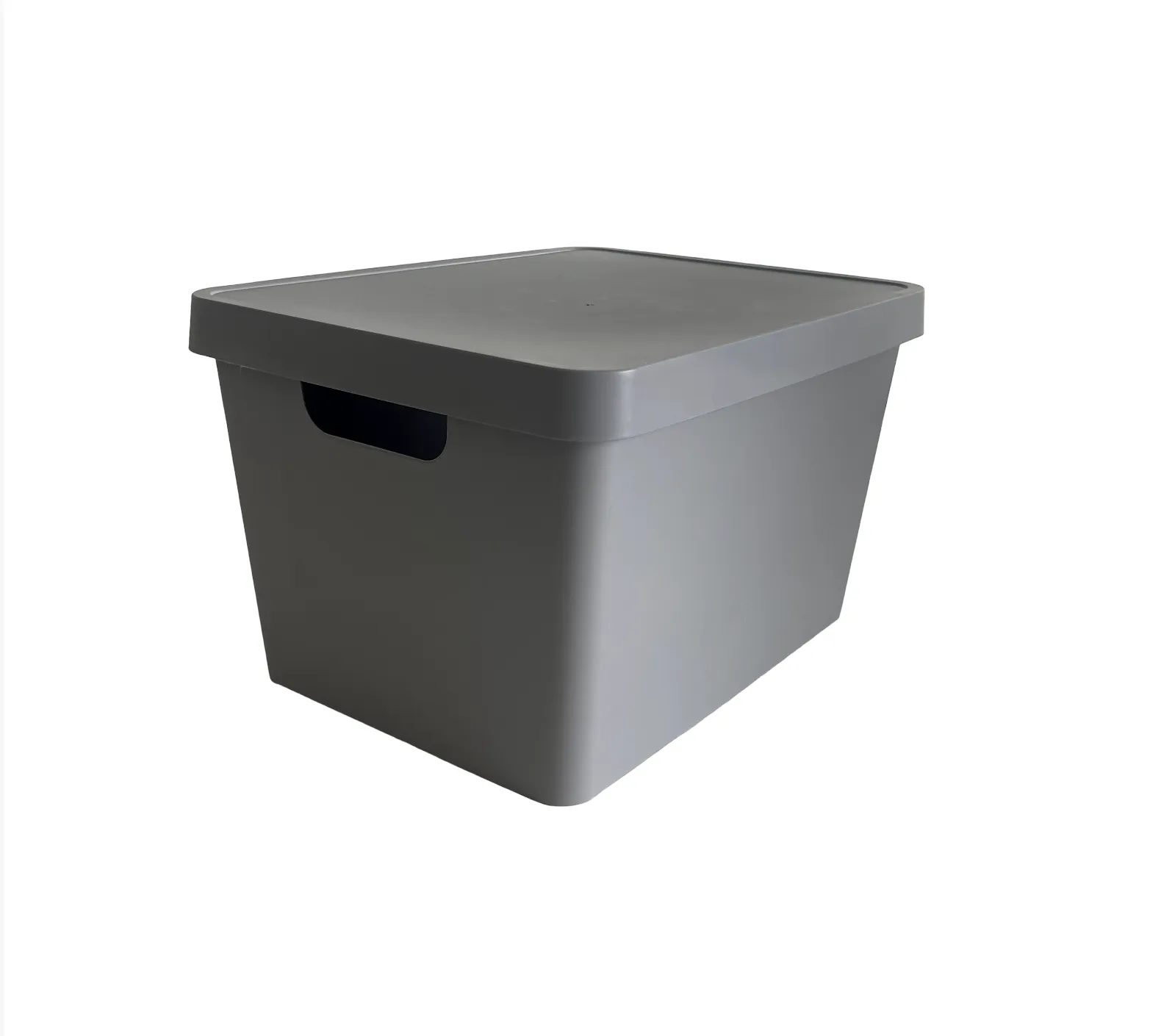 Grey Plastic Storage Box w/ Lid 11 x 14.5 x 6 