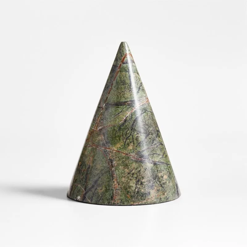 Red Marble Decorative Triangle Sculpture