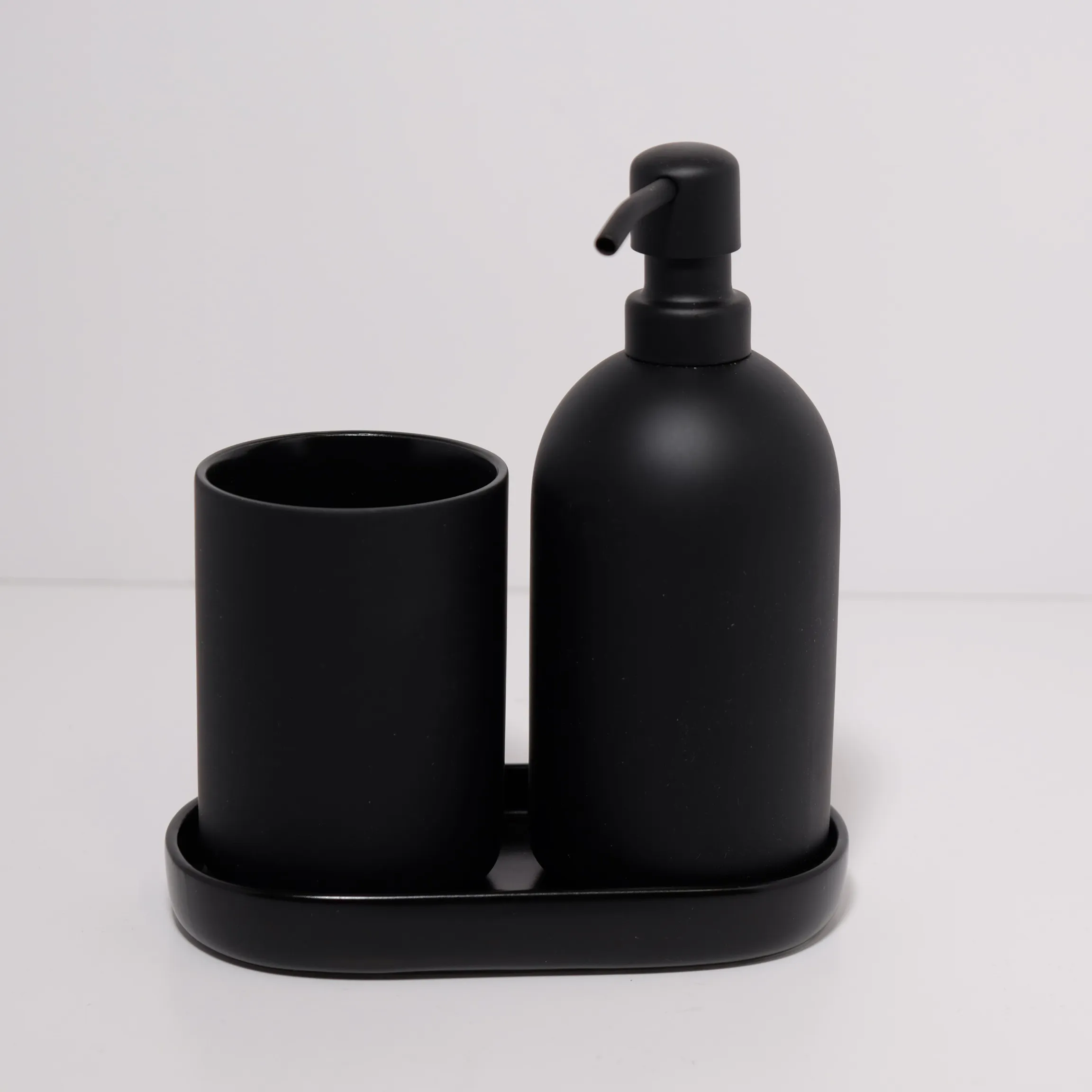 Bathroom Set Black Ceramic