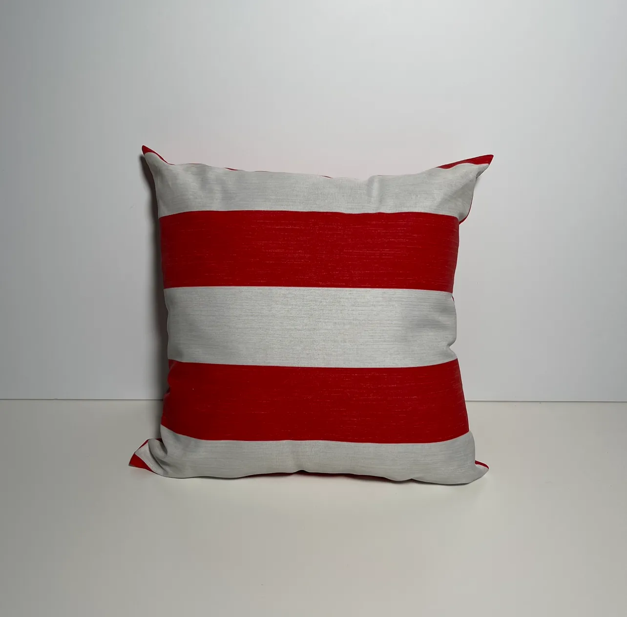 Throw Pillow - Red & White Stripped 