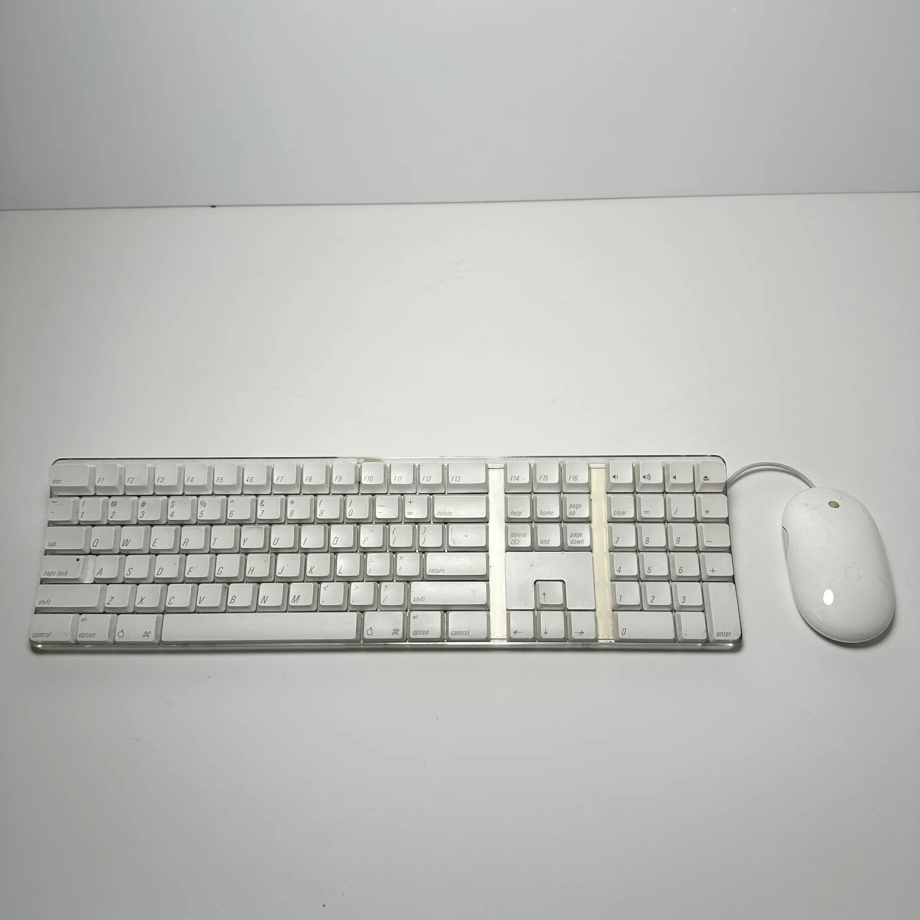 Computer Keyboard and Mouse Retro White