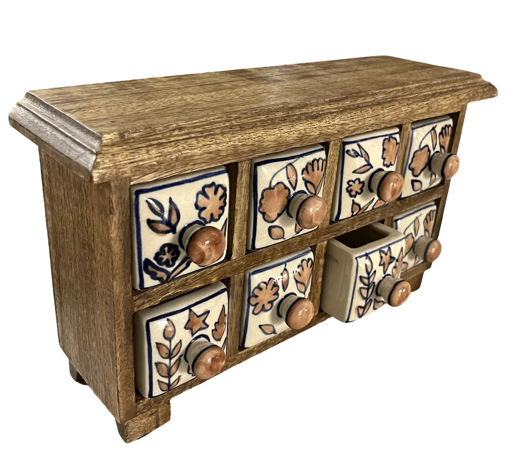 Mini Wooden Spice Drawer Organizer