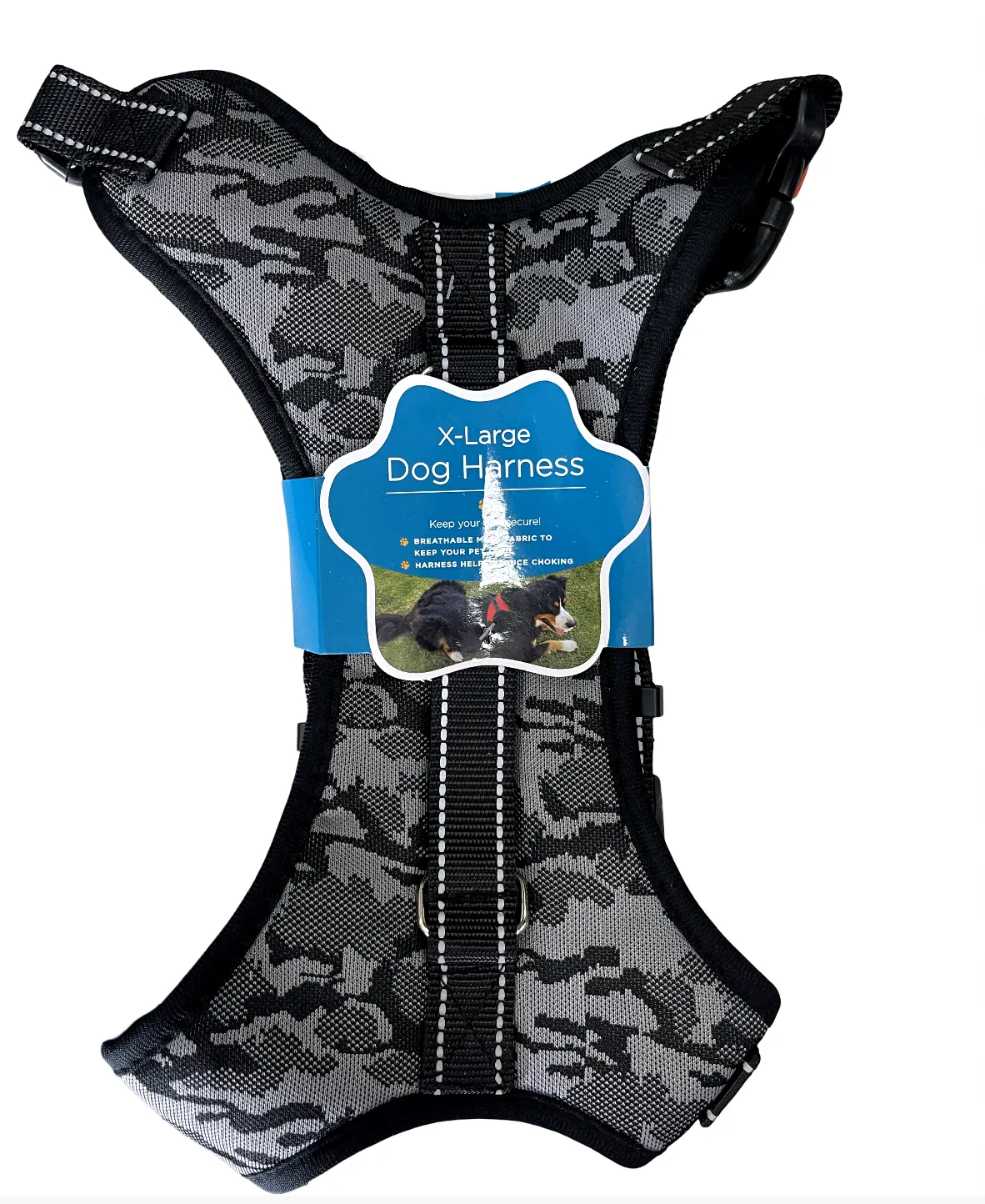 Dog Harness X-Large Grey Camo