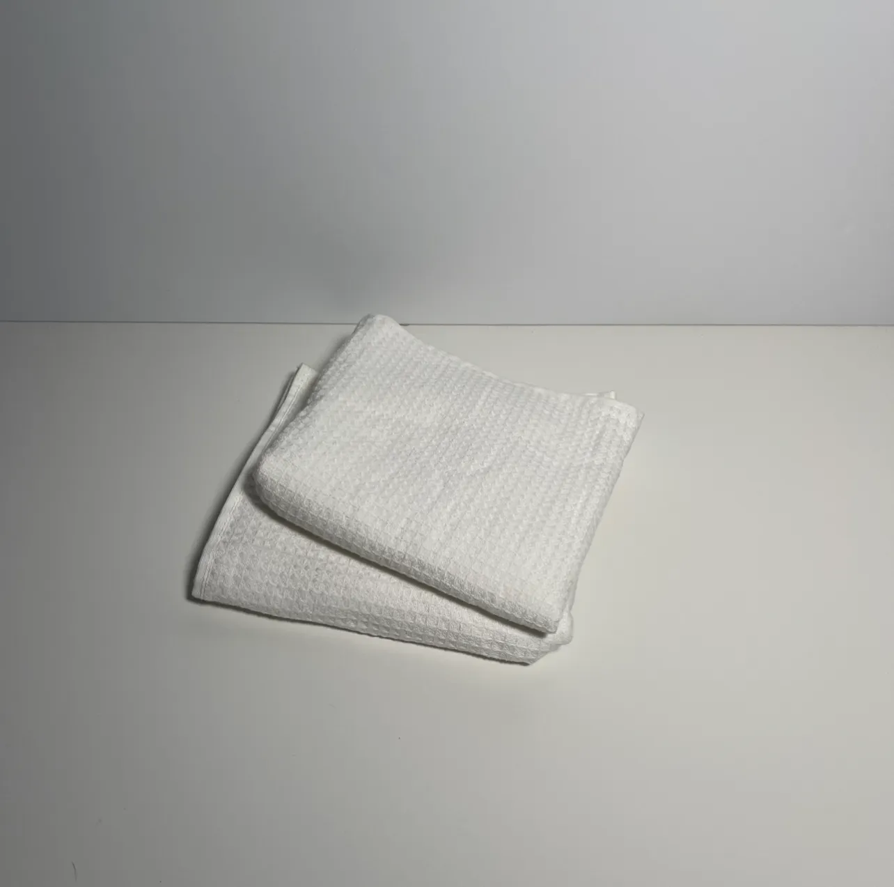 Hand Towels - Waffle - White - Set of 2
