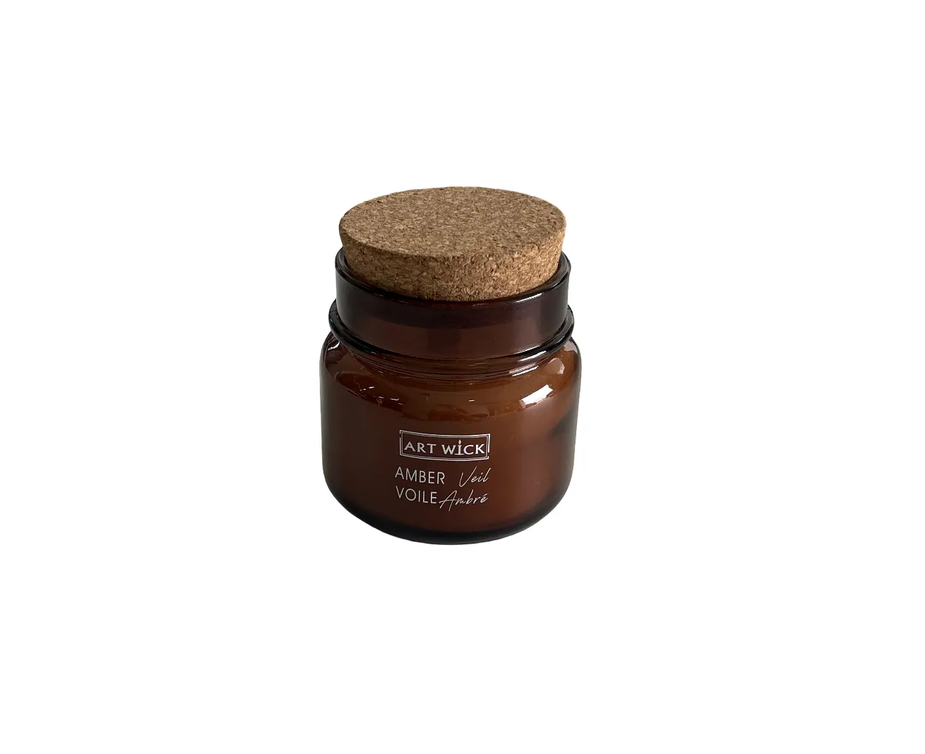 Candle Glass Brown w/ Cork Lid