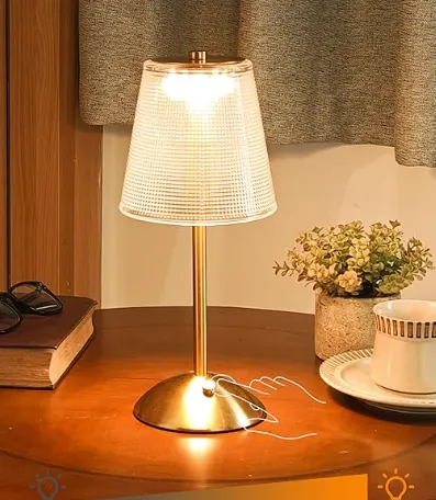 Bar lamp - battery powered glass shade