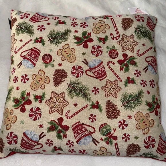 Christmas Sticker Pattern Throw Pillow