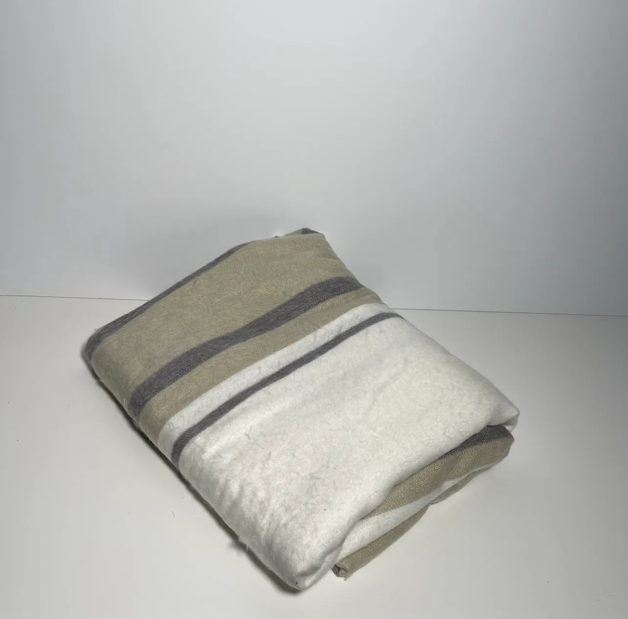 Throw Blanket - Alpaca - White & Green - 33" x 92"