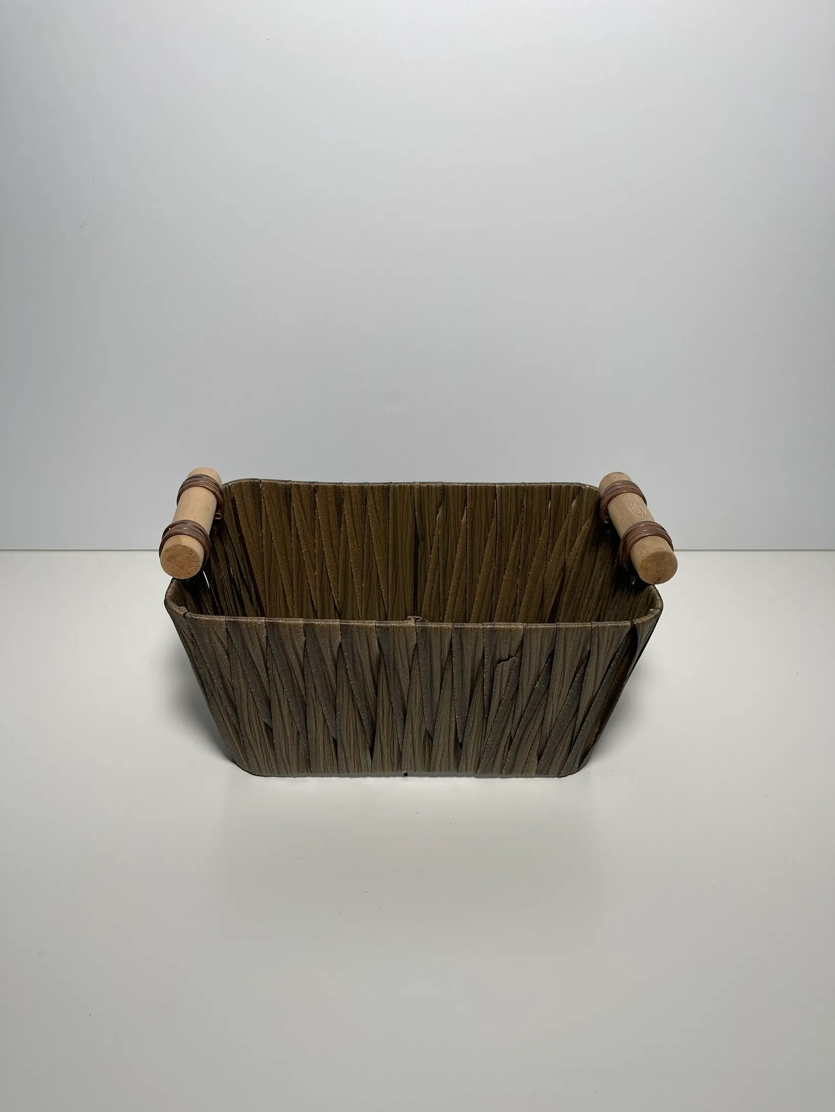 Wicker Basket - Wooden Handles - Rectangle