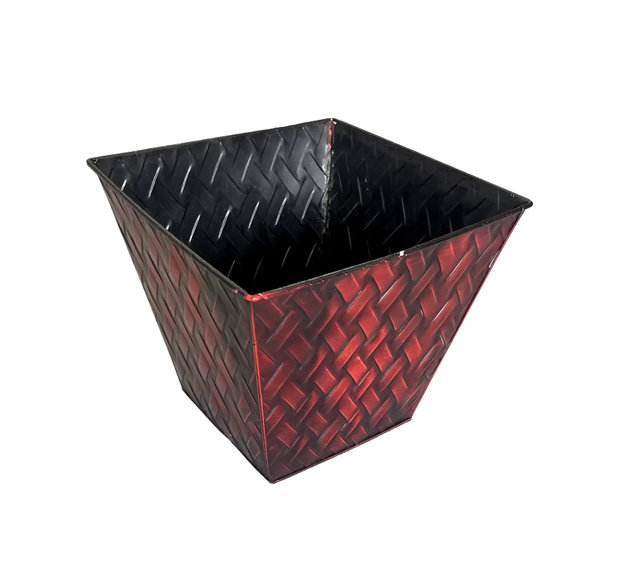 Planter Square Red&Black Medium