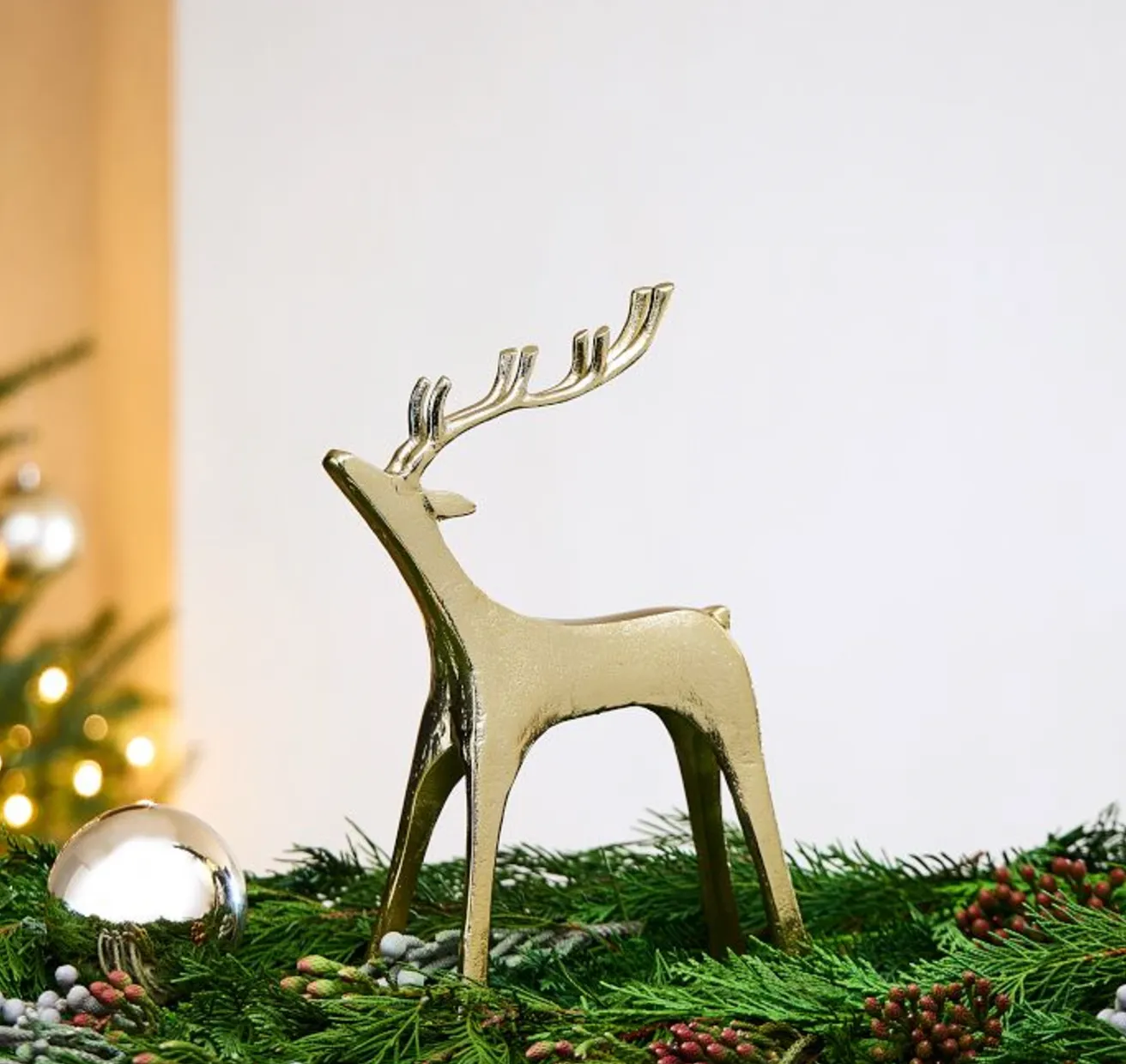 Christmas Deer Antique Bronze Medium