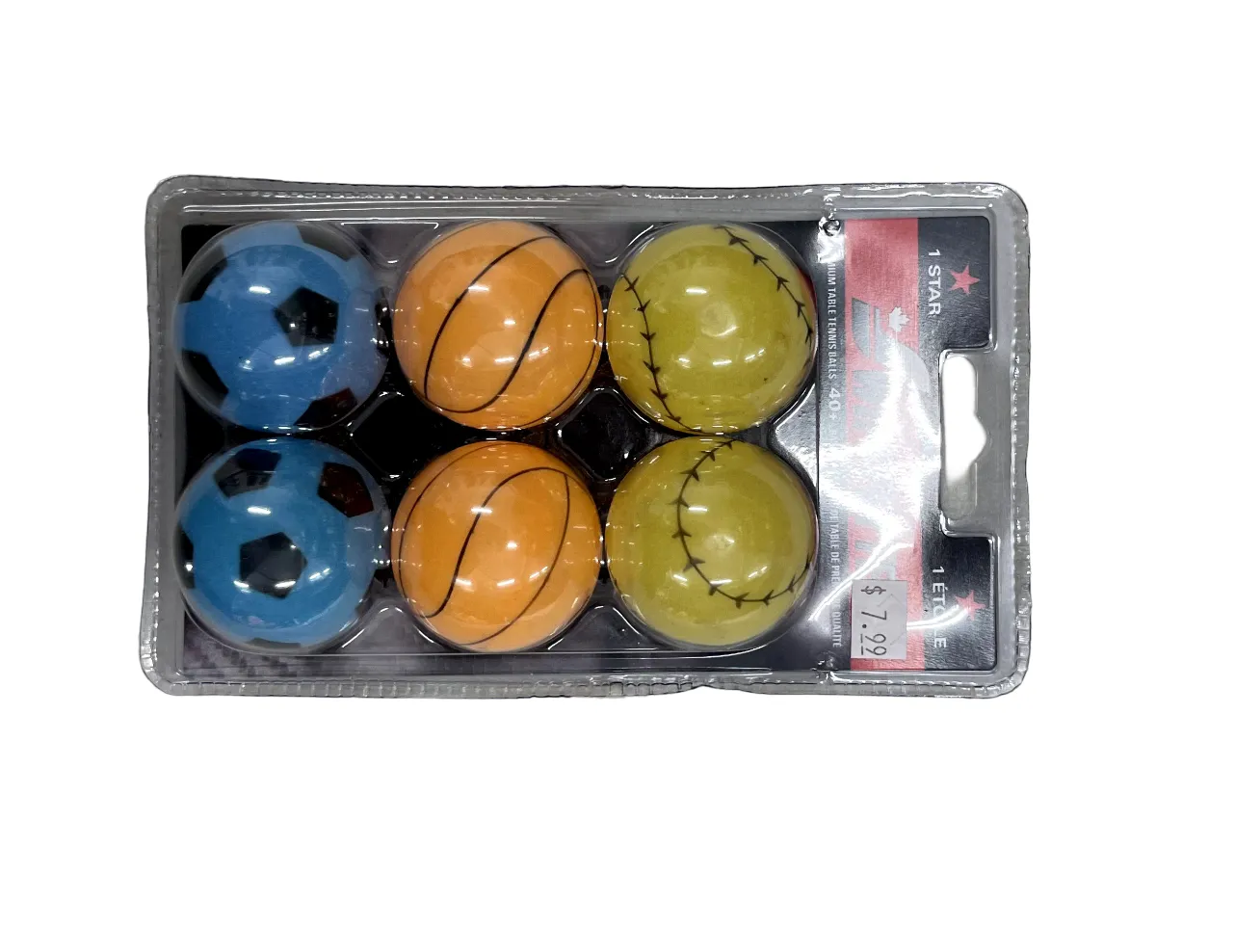 Dog Toy Table Tennis Balls Assorted Set of 6