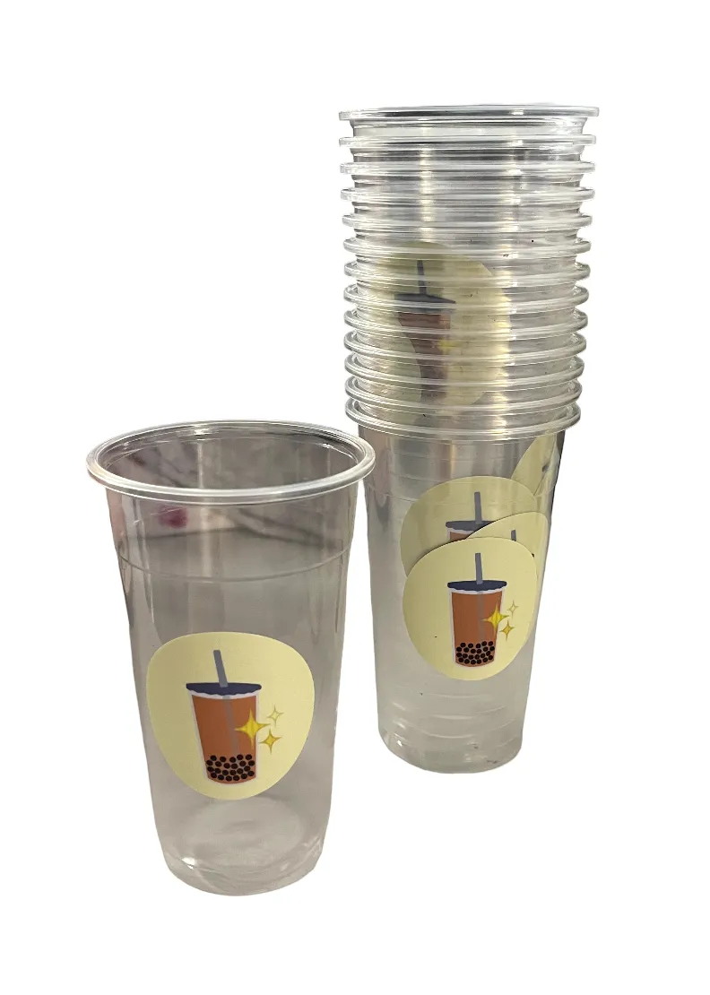 Bubble Tea Clear Plastic Cups