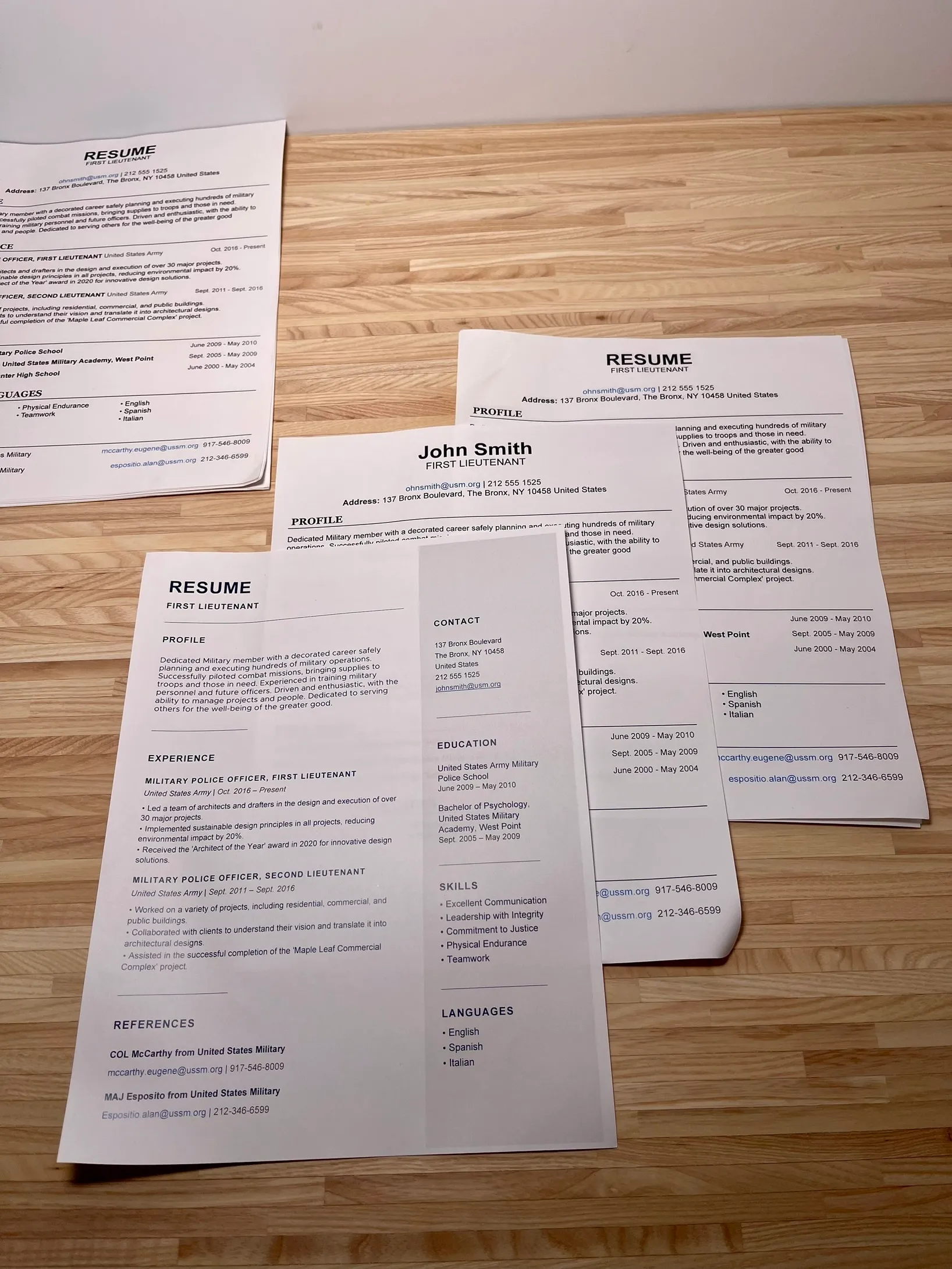 Resumes Assorted