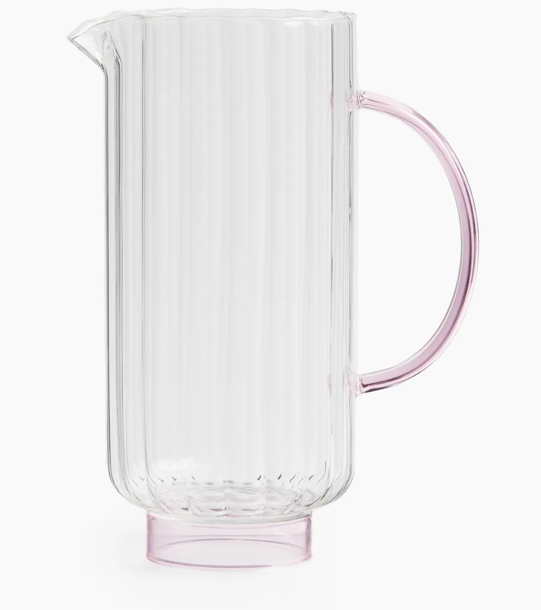 Jug - Glass Fluted with coloured handle