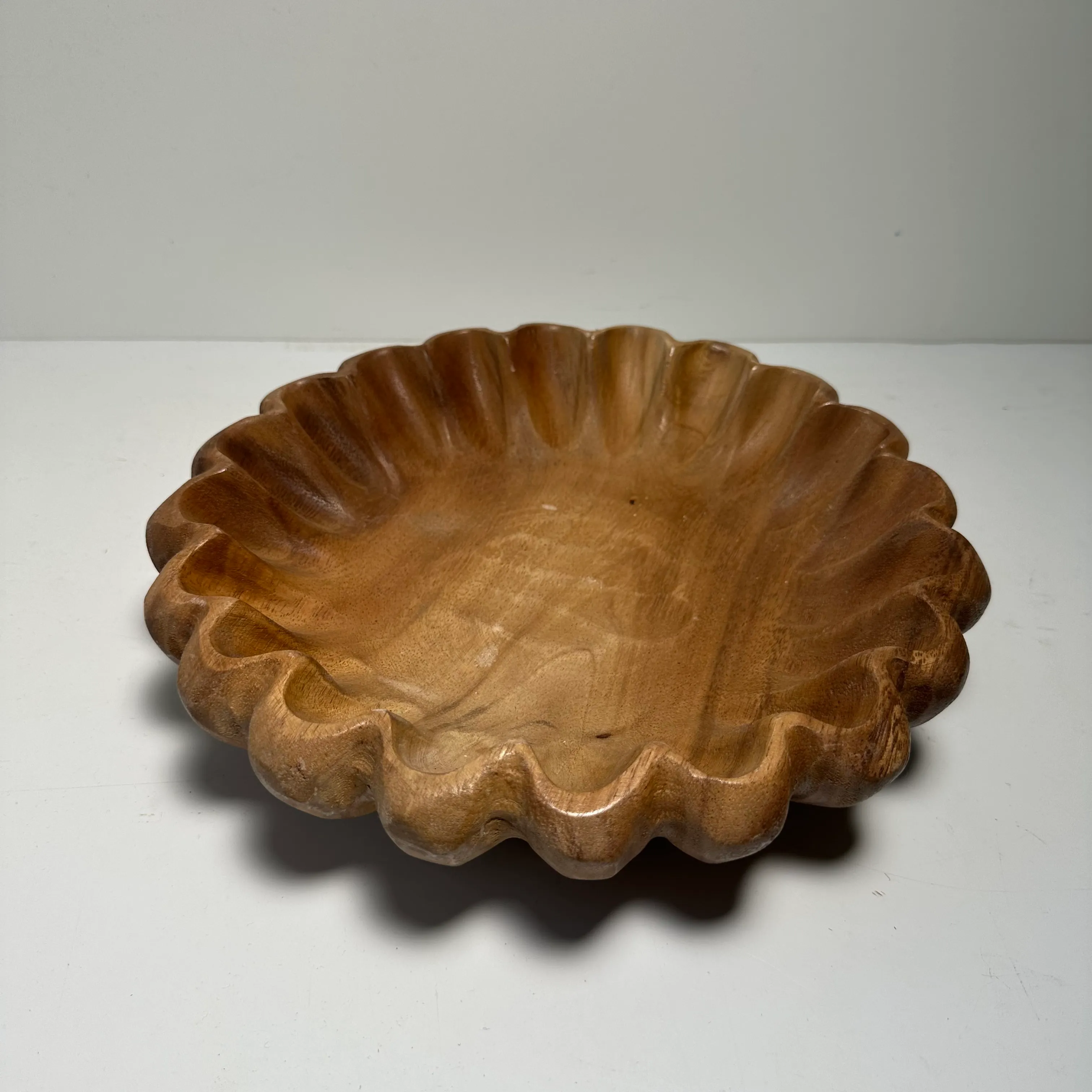 Serving Bowl - Scalloped Edges - Wood