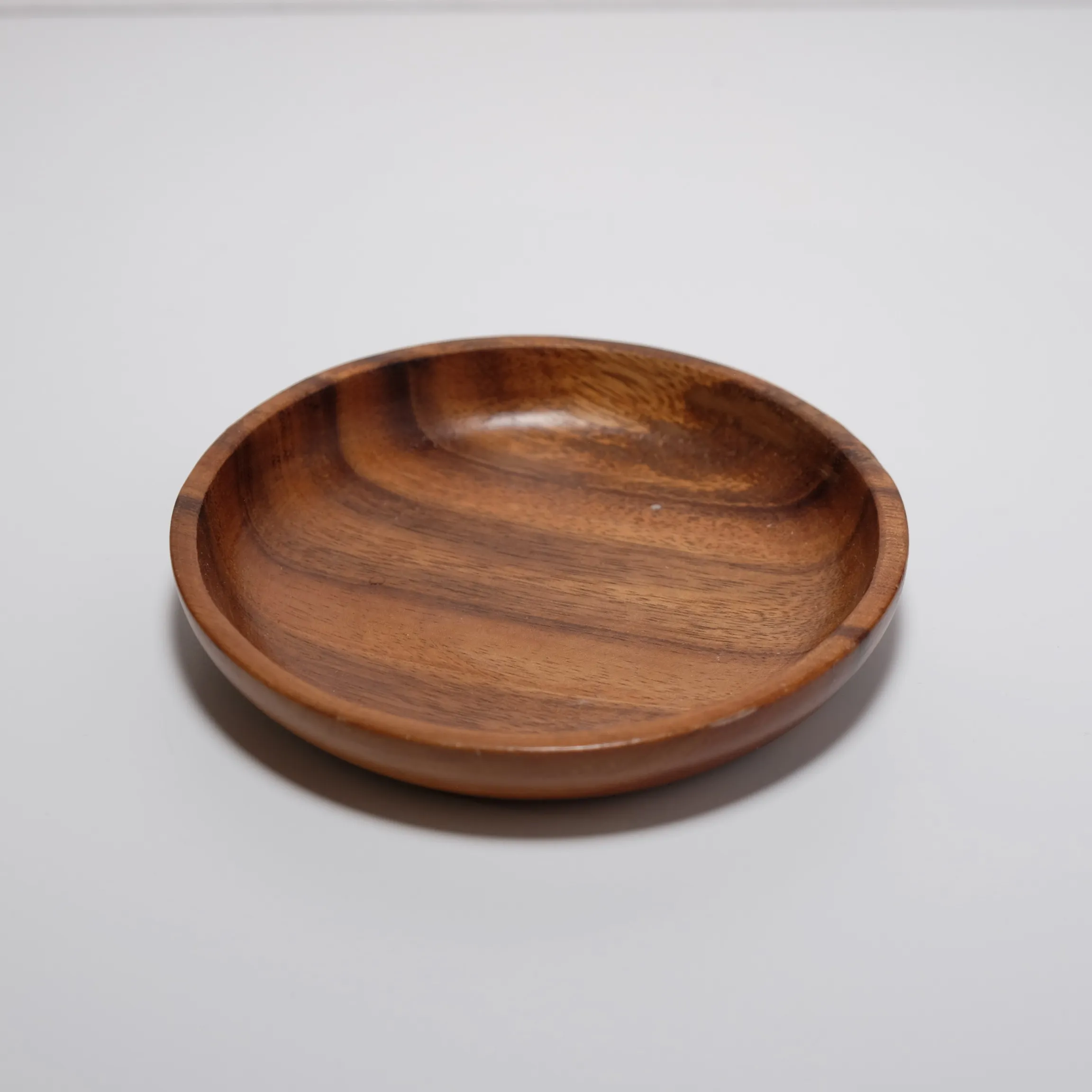 Wooden Flat Snack Bowl - Walnut - 2pc