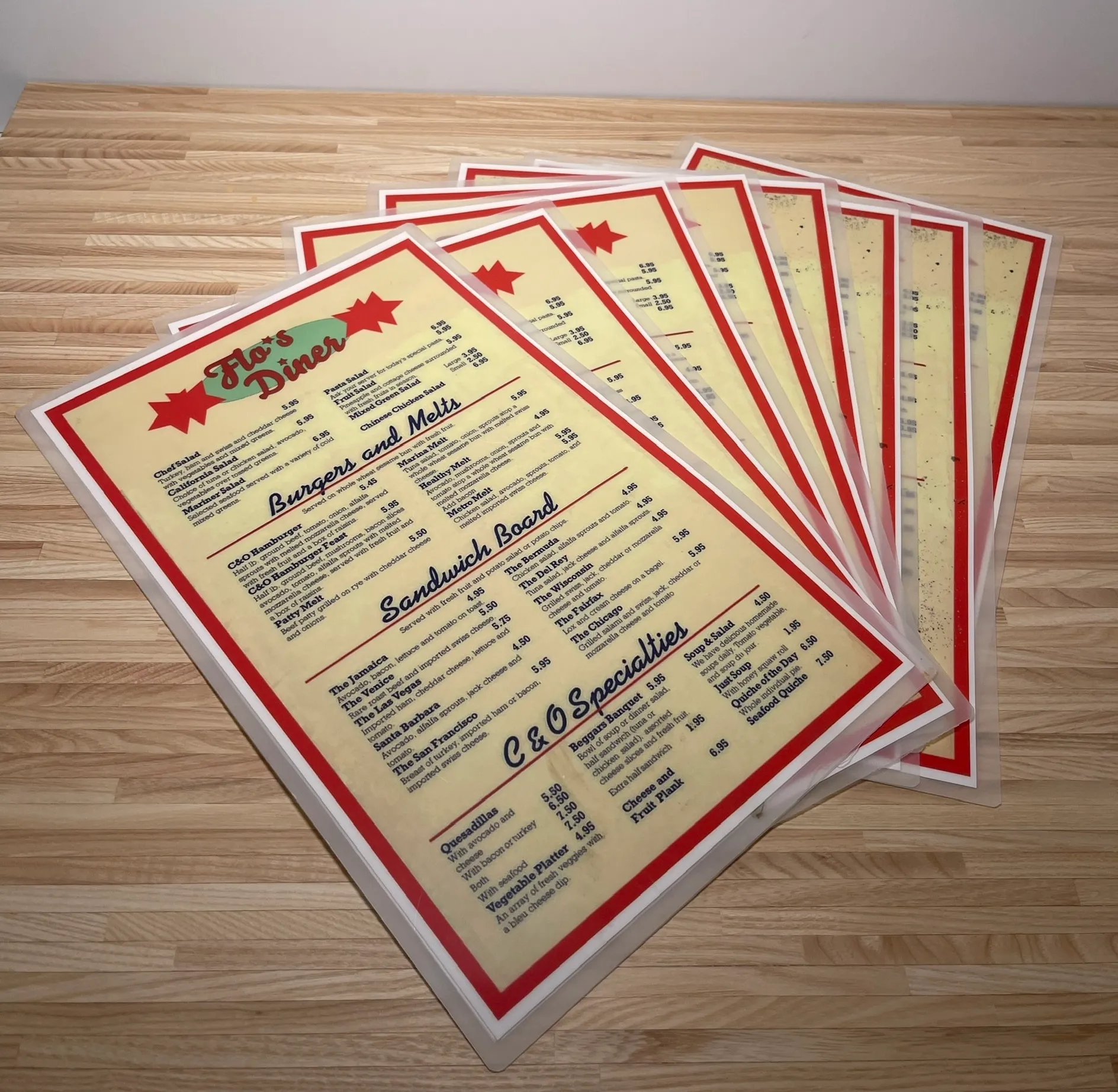 Diner Menu Card