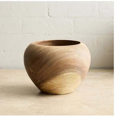 Carved Wood Centerpiece Bowl Medium Natural 