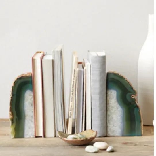 Bookend Set of 2 - AGATE Green