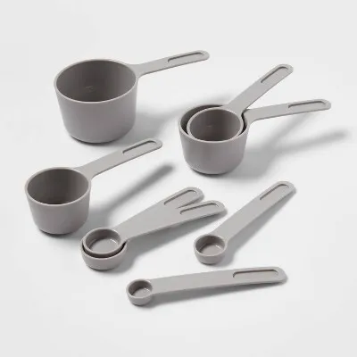 Measuring Cups 8-Piece Plastic Grey