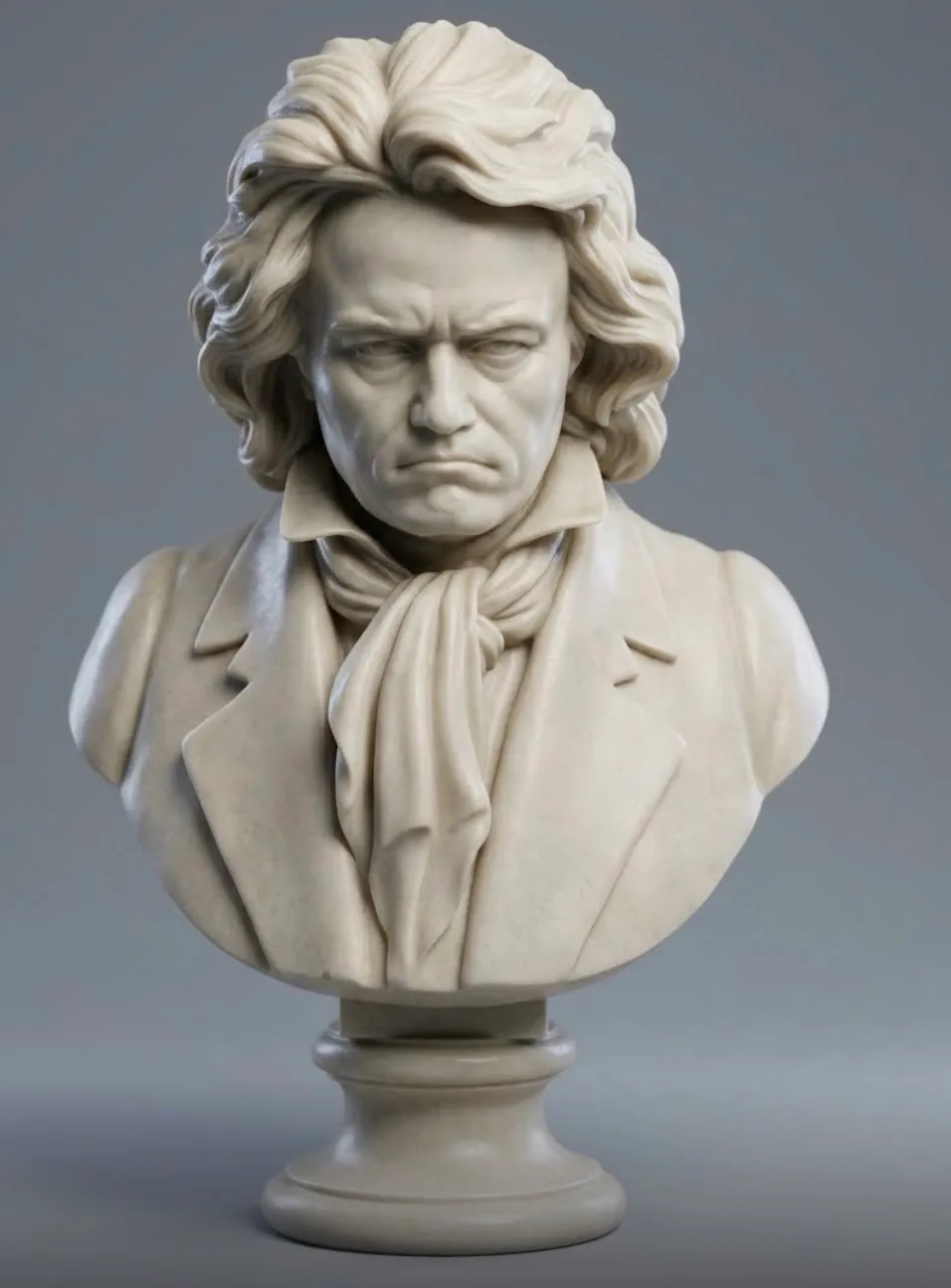 White Marble Bust of Man