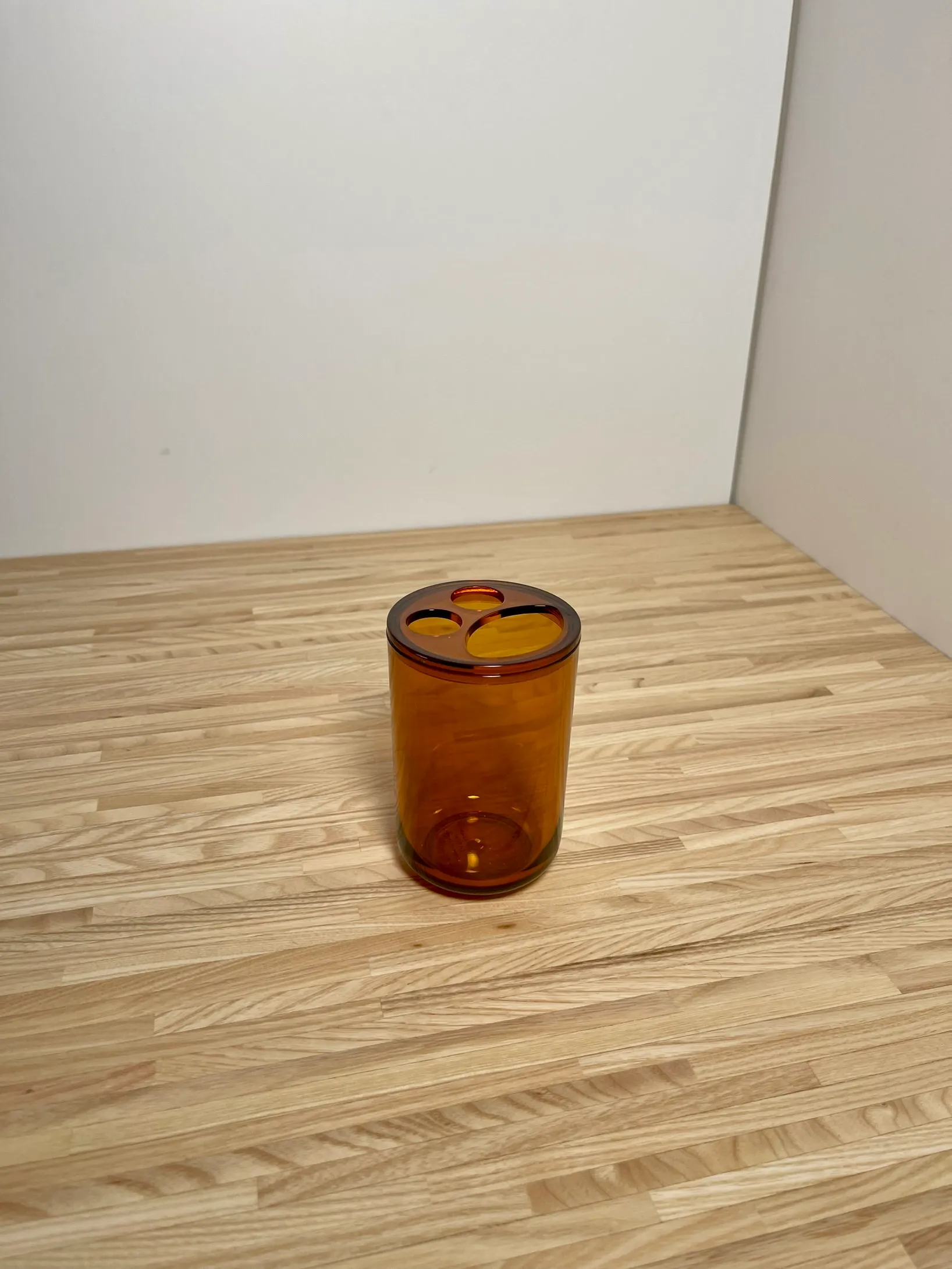 Toothbrush Holder Plastic Orange Retro