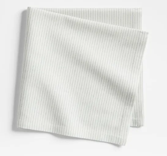 Striped Cotton Napkin White & Blue - Set of 6