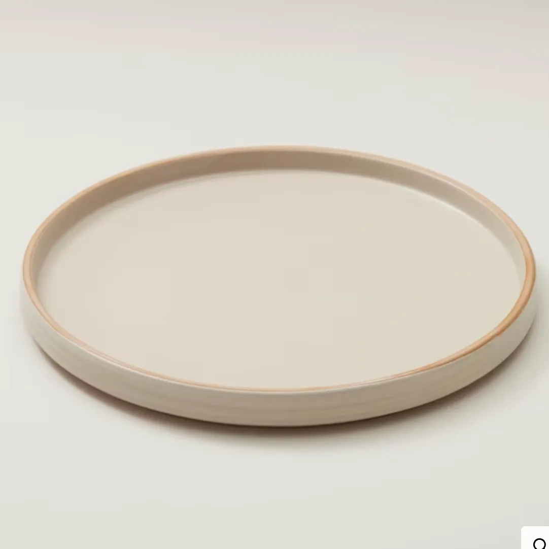 Salad Plates Ridged Oatmeal - 4pc