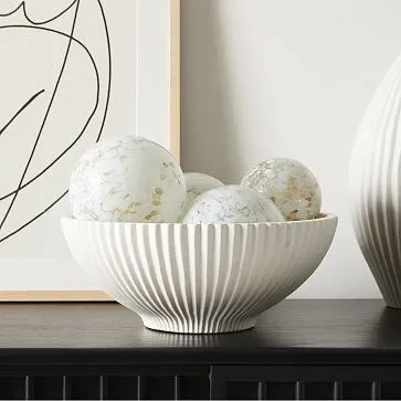 Sanibel Textured Vase White Centerpiece Bowl