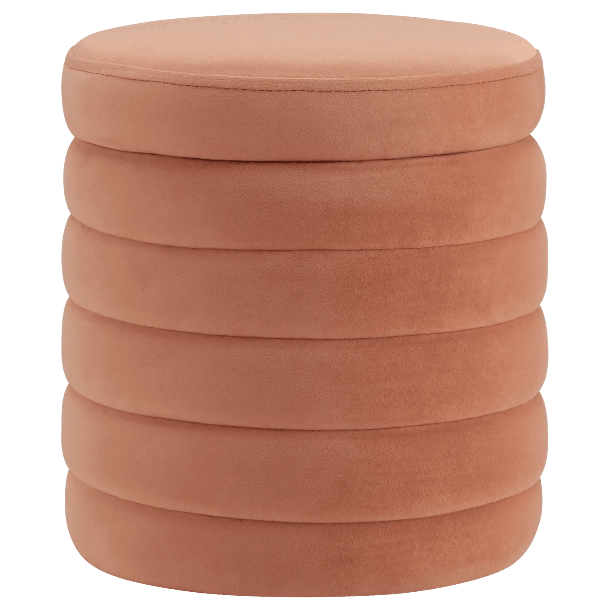 Bouclair Salmon Velvet Ottoman With Storage