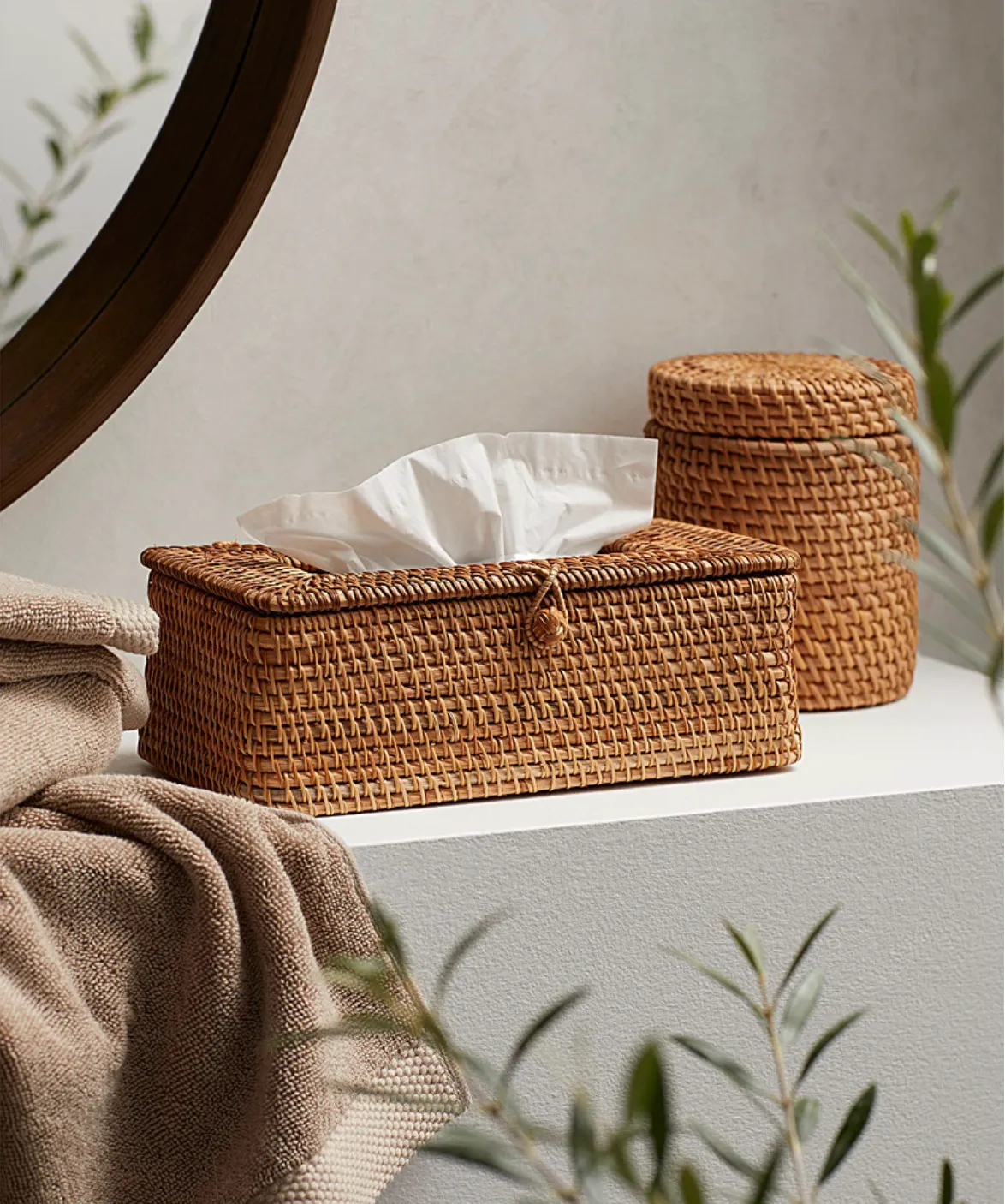 Rattan Tissue Box