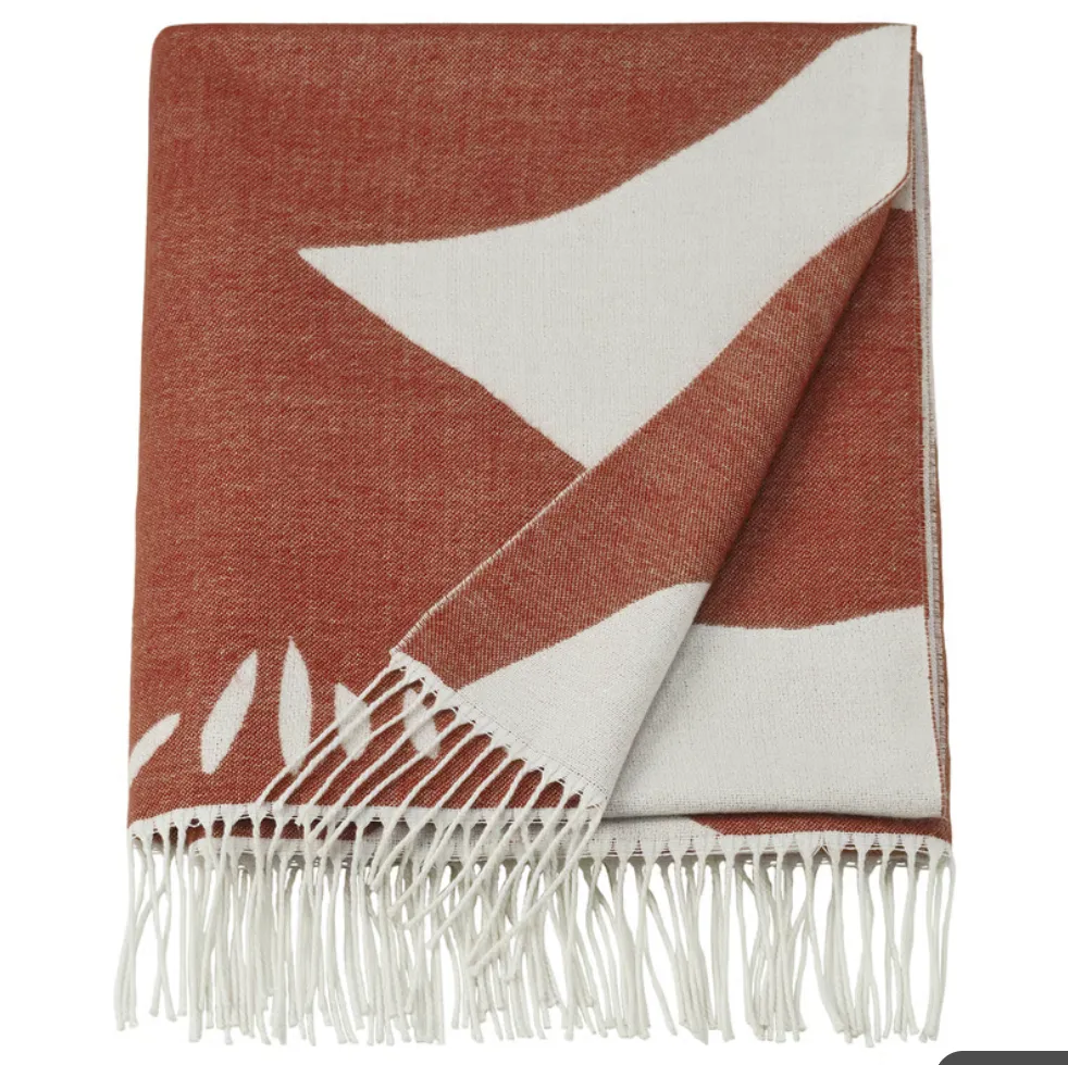 Throw Blanket - Medium - Burnt Orange - Fringe