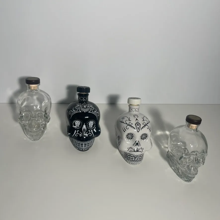 Glass Painted Skulls - Assorted - Set of 4