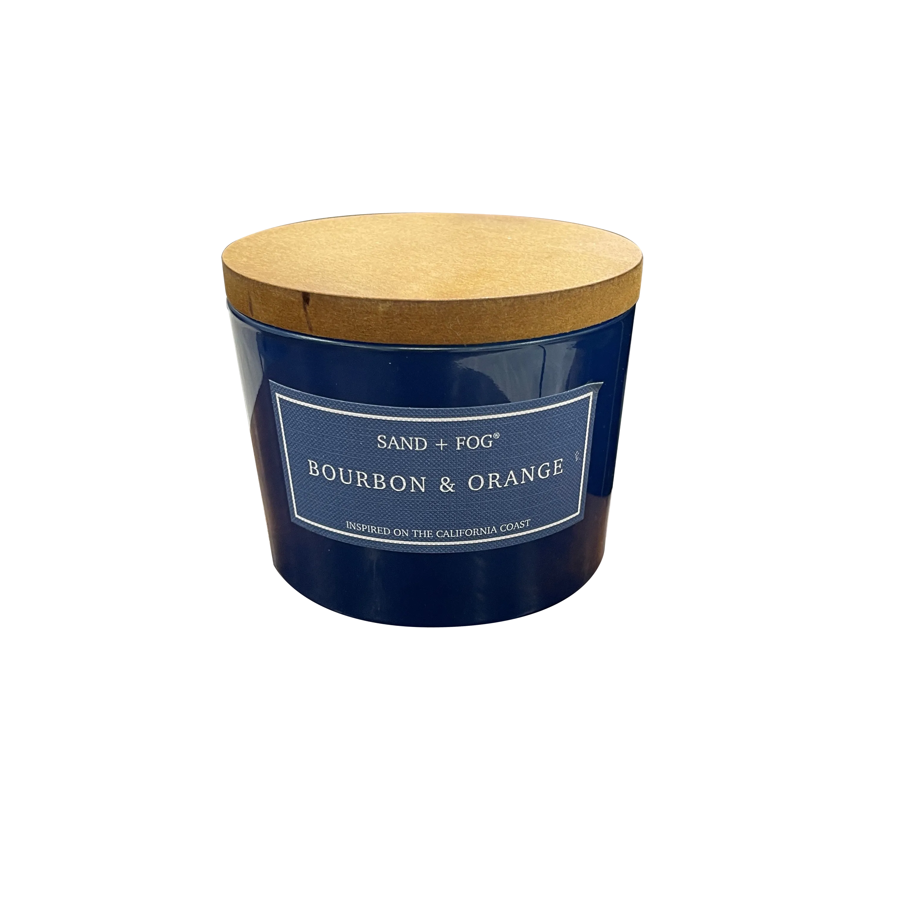 Candle - Jar Blue w/ wood top
