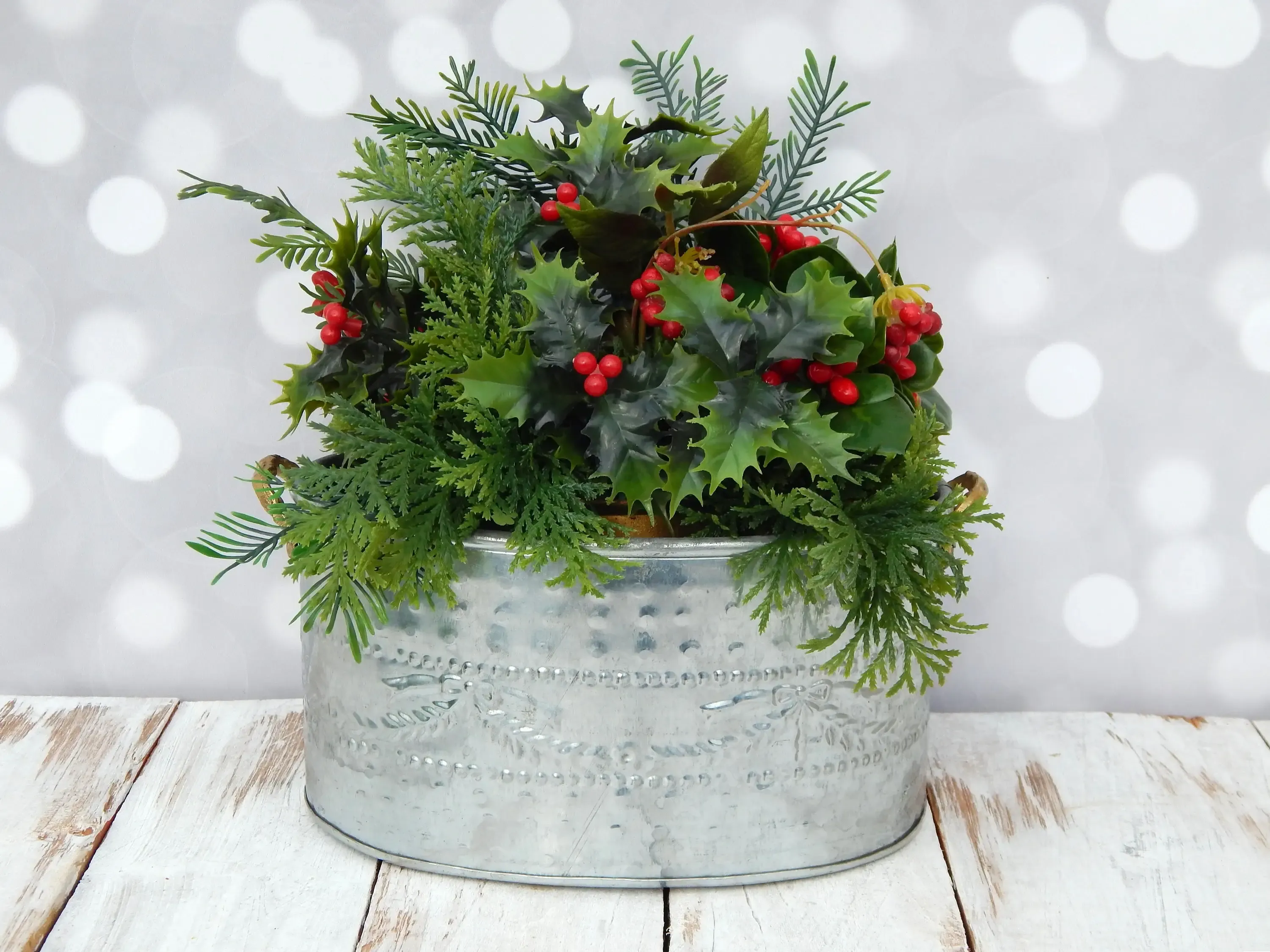 Rustic Christmas Planter 