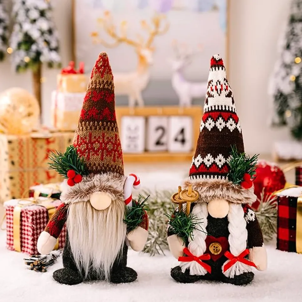 Christmas Gnomes Plush Decorations 2Pc
