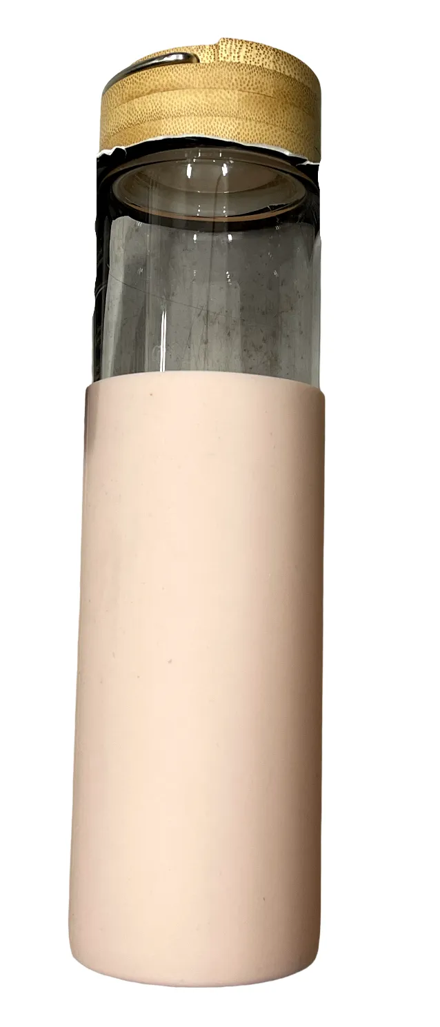 Metal & Glass Water Bottle Peach 25oz