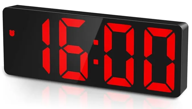 Alarm Clock Black Red Display Numbers