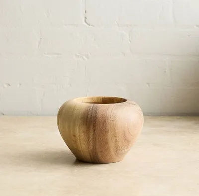 Carved Wood Centerpiece Bowl Small Natural 