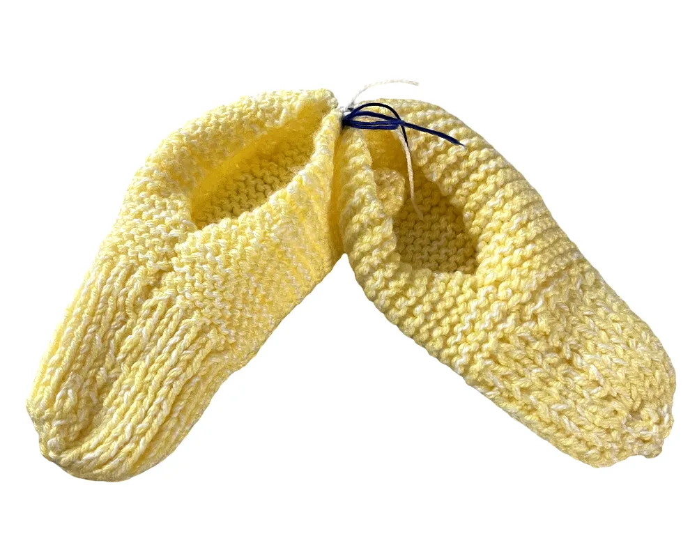 Yellow Knitted Slipper Socks