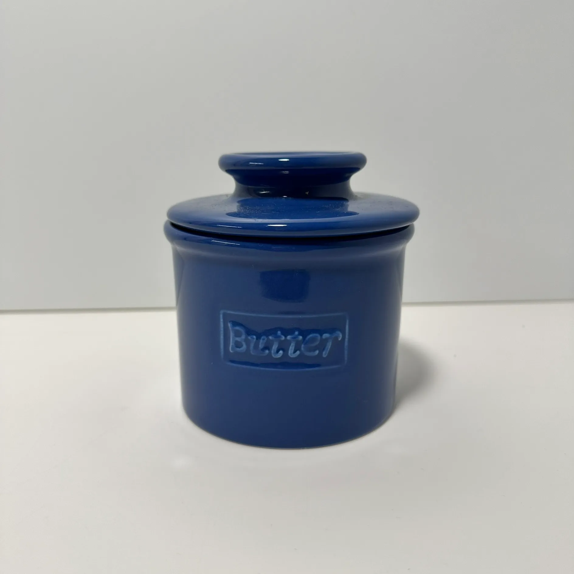 Butter Dish Ceramic Dark Blue
