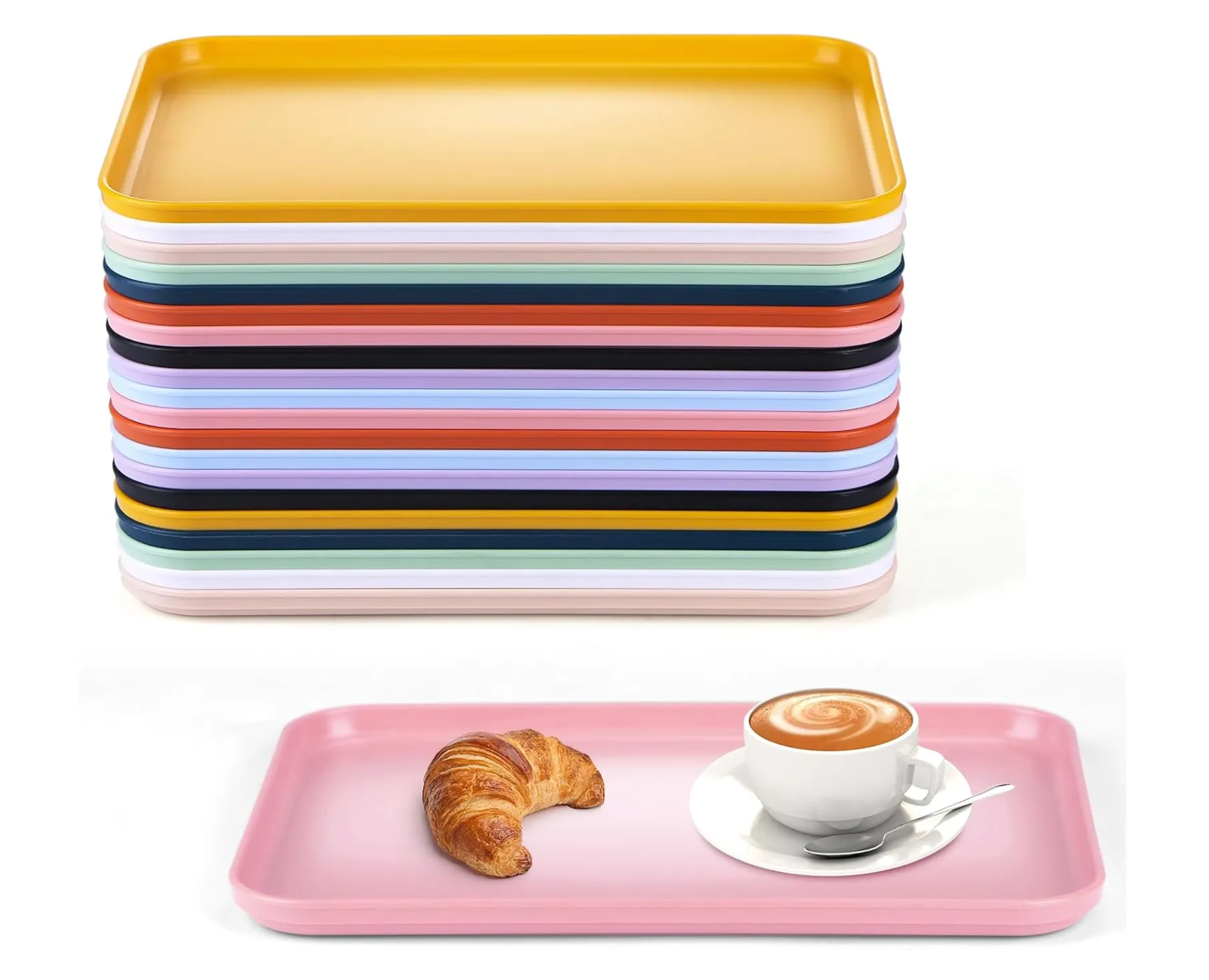 Plastic Serving Tray - Multicolor - 12x9"