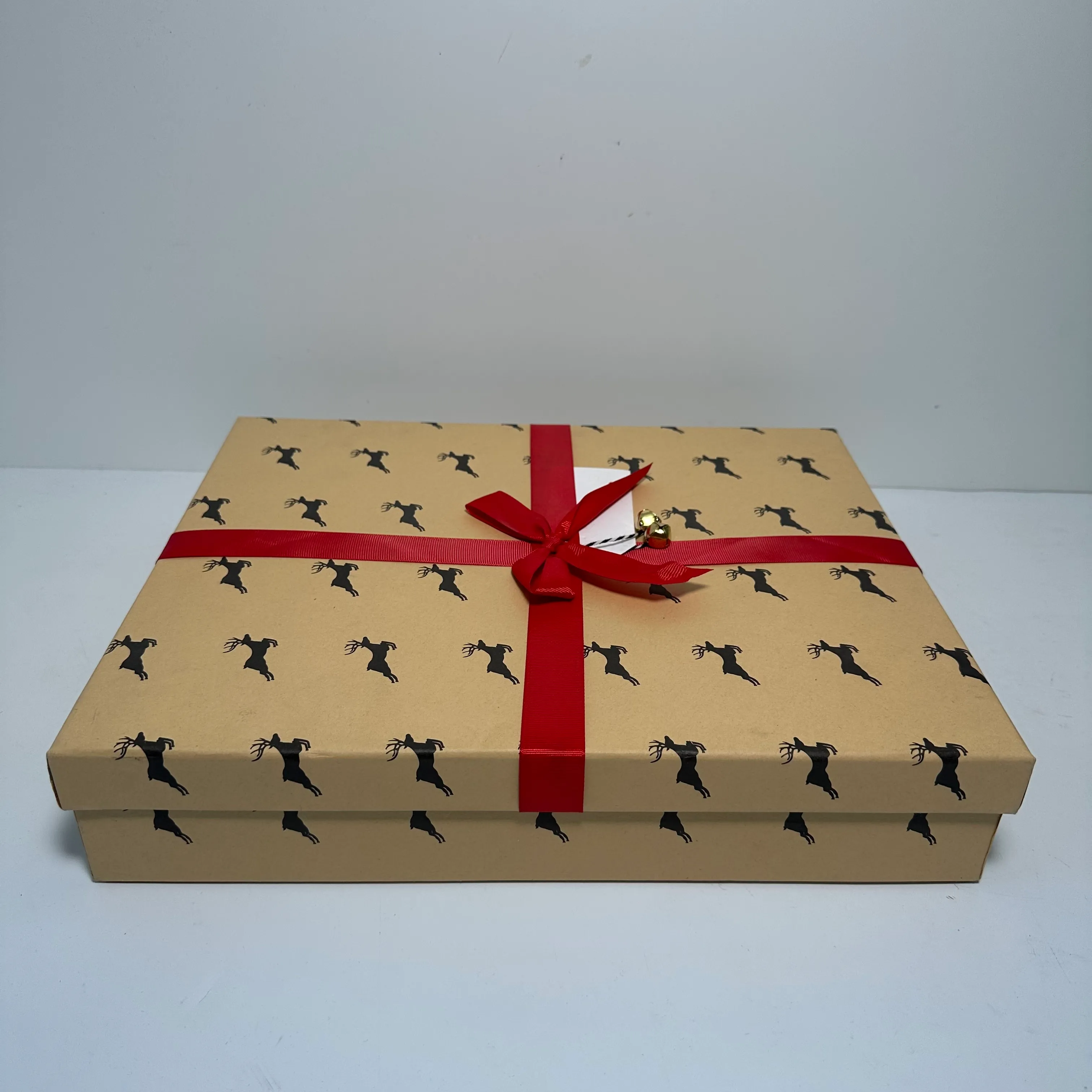 Gift Box - Reindeer - Red Ribbon