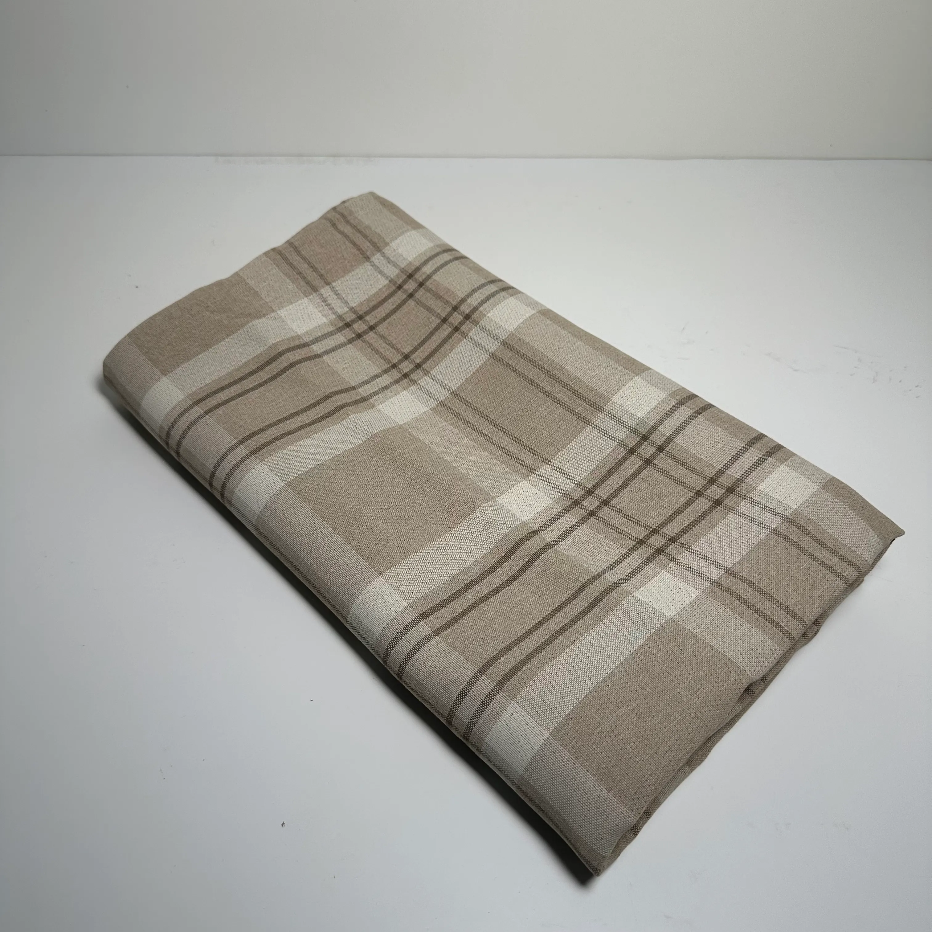 Curtains - Solid - 98" - Beige - Checkered 