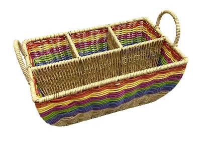 Wicker Picnic Basket Rainbow 