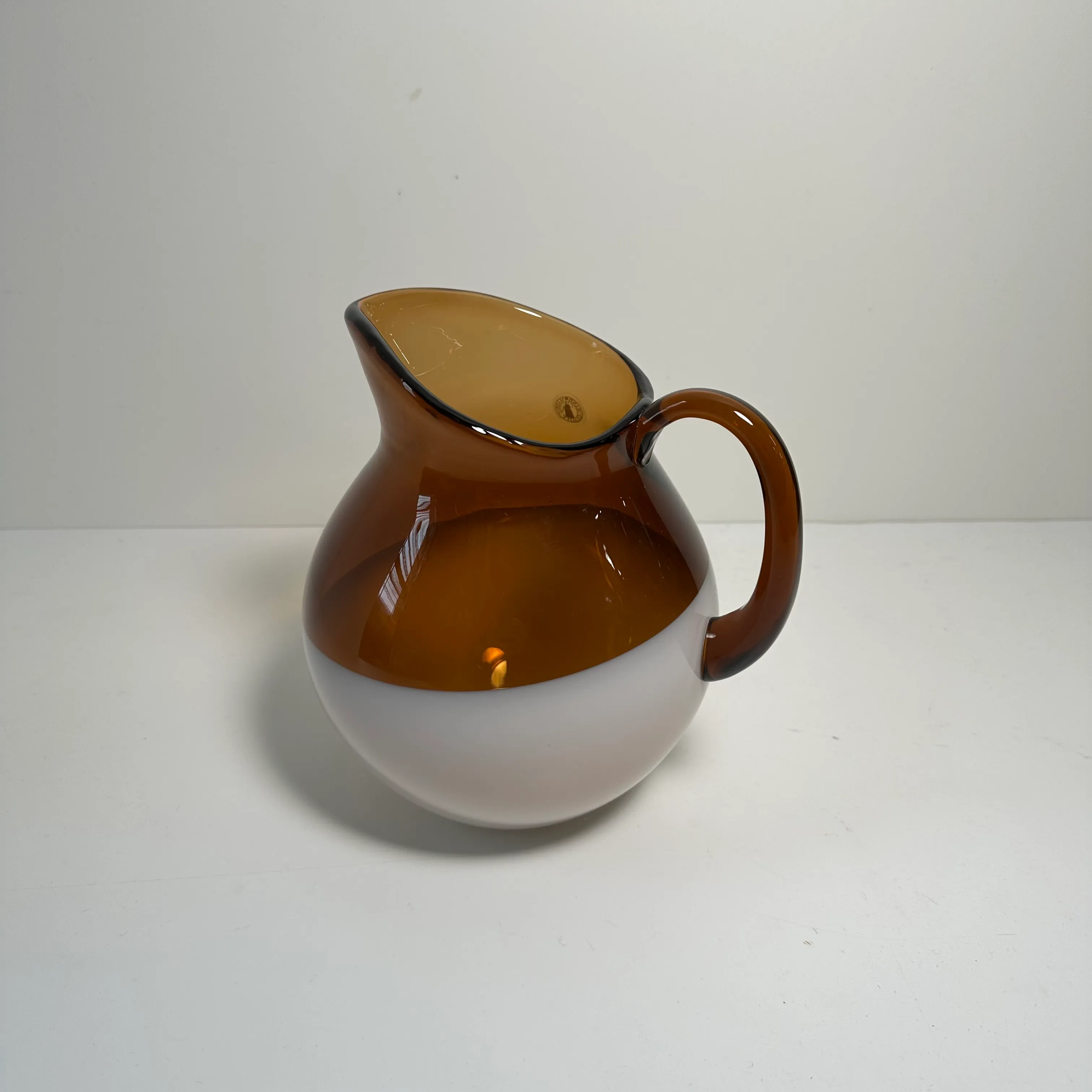 Pitcher - Amber/White - Glass