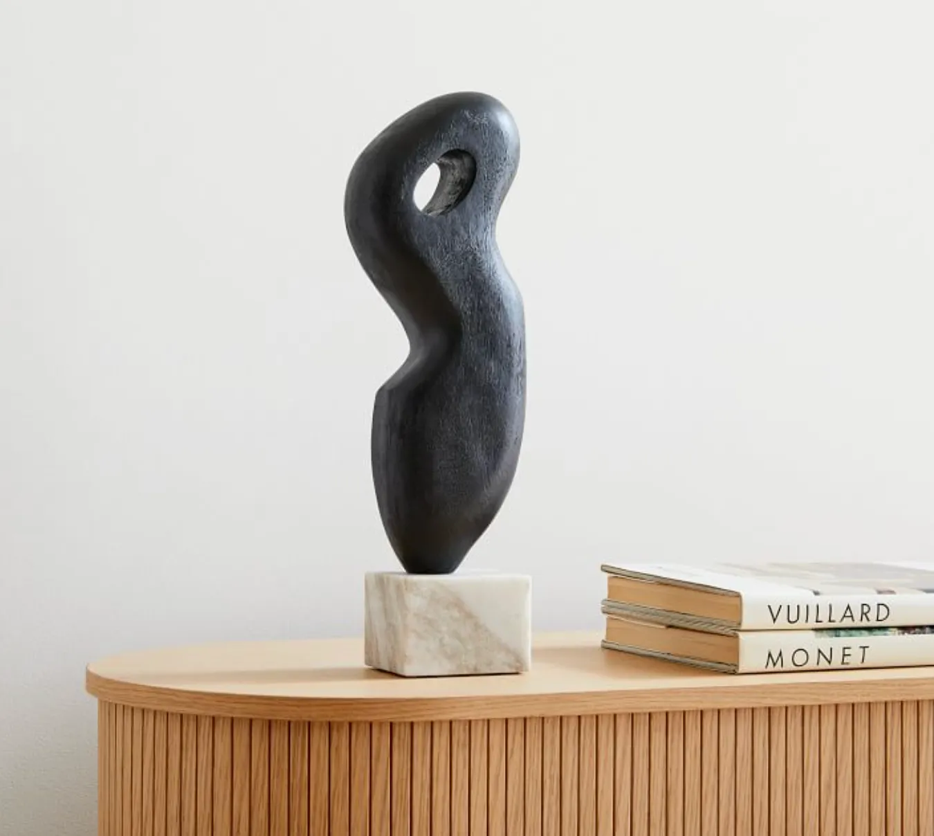 Black Wood Sculptural Object 19"H