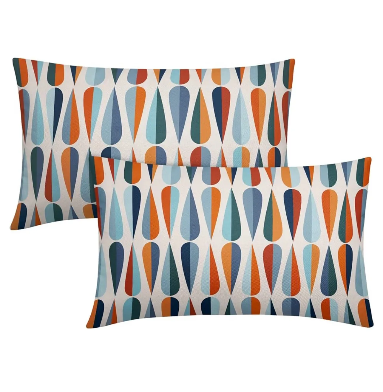 Modern Colourful Long Throw Pillow Orange&Blue
