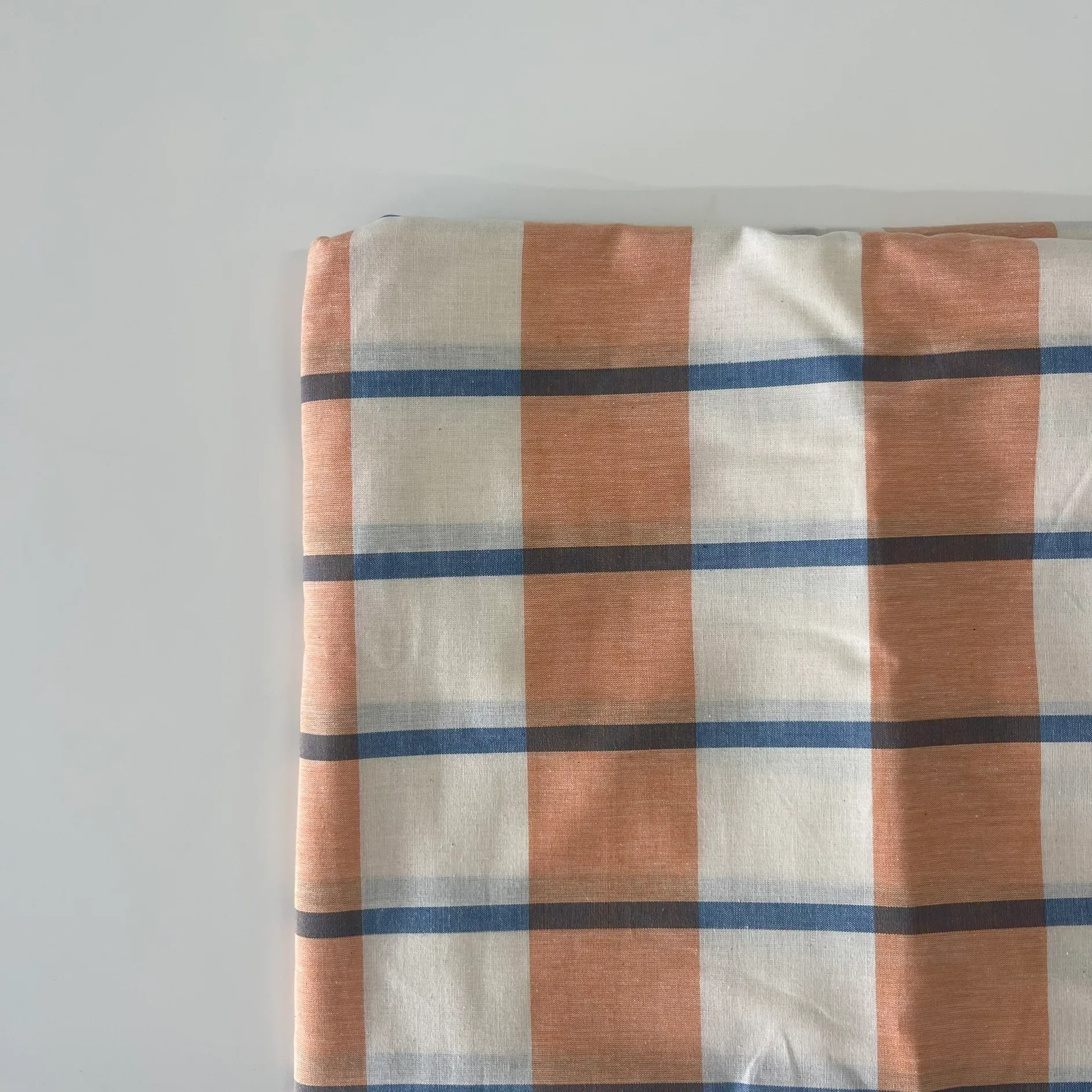 Curtains - Checkered Pattern - Orange&Blue&White - 52x118"